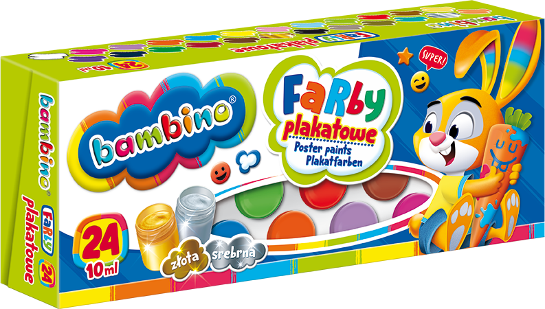 Farby plakatowe Bambino 24kol. 10ml. St.Majewski